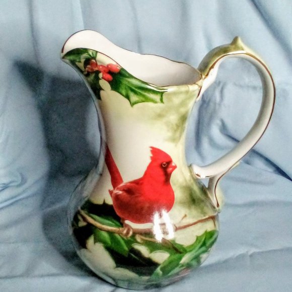 Hautman Brothers Collections Other - Holiday pitcher "Cardinal in Holly" by Hautman Brothers Collections